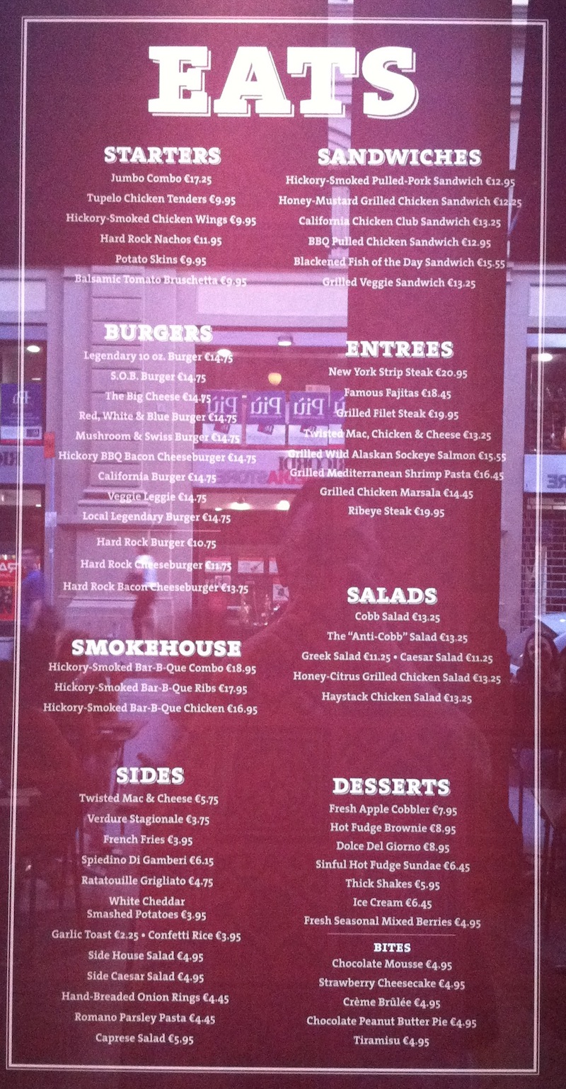 Hard Rock Cafe Denver Drink Menu Hard Rock Cafe Denver Drink Menu